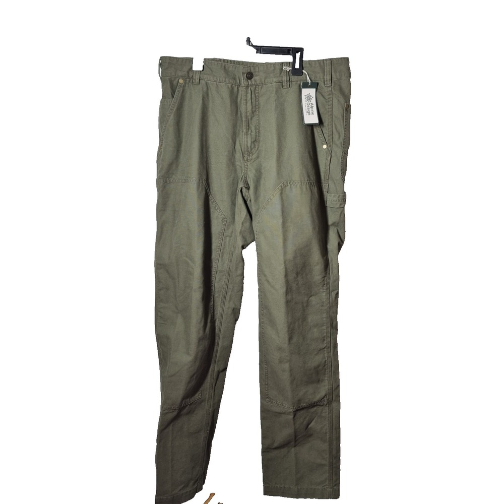 Alpine Design Utility Pants‎ Mens 34x34 Military Green Organic Cotton NEW